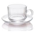 Crystal Clear Glass Tea Cup Set with Saucers (6+6 Pieces) OLiLA E006. 