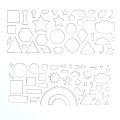 Plastic Templates Drawing Geometric Shape Rulers Triangle Circle Drawing for Student Kid Ruler Set (2 pcs, Random Color).