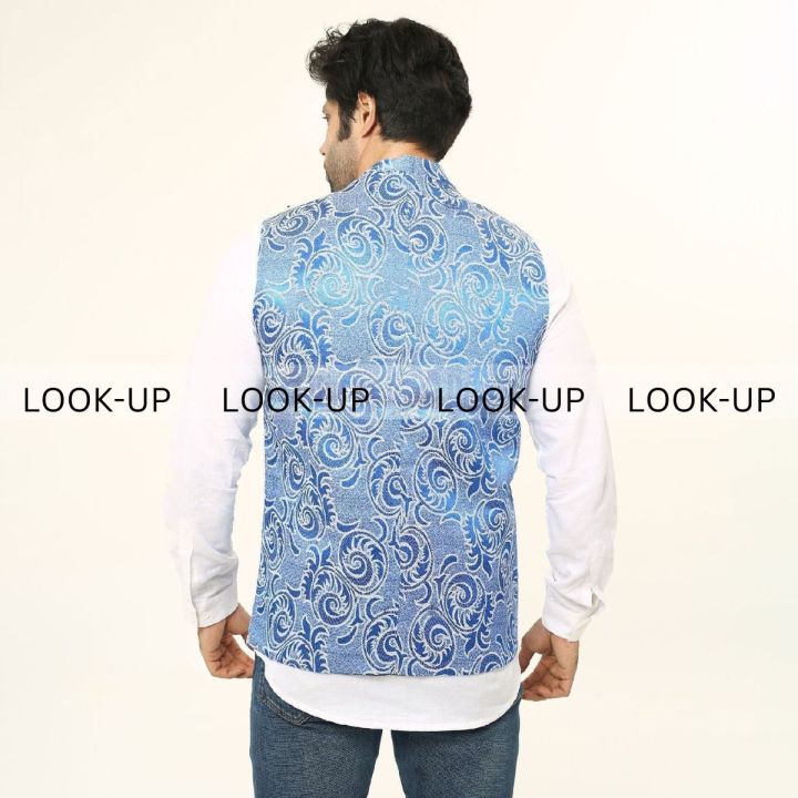 Skyblue,Printed,%20Partywear,Weading%20wear,Koti%20For%20Men%20-%20Image%204