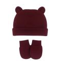 Custom Name Newborn Baby Cotton Beanies Hospital Hat and Mittens Set Solid Candy Color Stretchy Infant Warm Cap Gloves 0-1 Years.