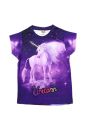 Unicorn Purple 3D or Sublimation Print Synthetic Fabrics T-Shirt for Girls.