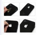 Apple metal look silver colour logo sticker for iphone and all mobile.