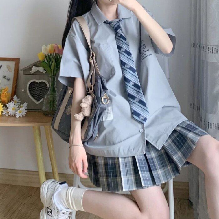 Women Pleated Skirts Japanese School Uniform High Waist Cute Mini Plaid Skirt Summer JK Uniform Students Clothes 17 Color