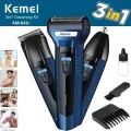 Kemei KM-6330 High-Quality 3-in-1 Grooming Kit - Multi-Functional Hair/Body/Beard Trimmer with Clipper, Nose & Beard Trimmer, Portable Design.