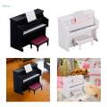 Dollhouse Piano with Stool Set for 1/12 Dollhouse Room Box Room. 