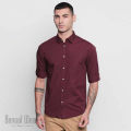 Trendy Maroon Long Sleeve Casual Shirt.