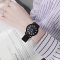 YIKAZE Women's Wristwatch Simple Black White Women Quartz Watch Silicone Strap Wristwatch Big Dial Woman Minimalist Design Watch.