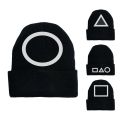 Squid Game Knitted Hat UniWomen Men Winter Autumn Outdoor Party Hats Tide Hop Caps Cuffed Beanies.