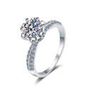 XDY New Sterling Silver Female Dairy Queen 1 Carat Moissanite Ring Petal Six Claw. 