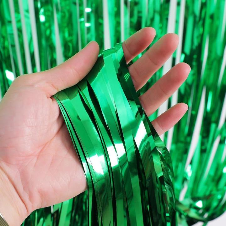 Foil Metallic Curtain Backdrop for Happy Birthday Party Decorations