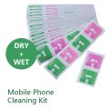 200 pcs (100set)Mobile Glass or Screen Cleaner Wet & Dry Wipes. 