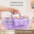 Storage Boxes for Children'S Hair Accessories Necklaces Headbands Hairpins and Bows Foldable Desktop Dustproof Storage Reusable B.