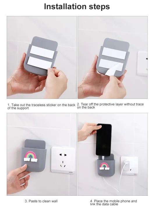 1%20pcs%20Wall%20Mounted%20Storage%20Box%20Mobile%20Phone%20Socket%20Holder%20TV%20Air%20Conditioner%20Remote%20Control%20Organizer%20Self-adhesive%20Box%20-%20Image%205