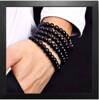 Fashion Men Jewellery Solid Black Color Bracelets For Men 1 pieces - Bracelet