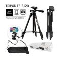 Tripod 3120 Camera Stand with Phone Holder Clip- Black. 