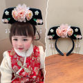 Flower Chinese Style Headwear Tassel Pearl Ancient Style Headband Princess Hair Hoop Hanfu Headdress Hanfu Hair Clip Women Cologo. 