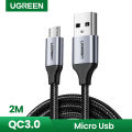 UGREEN Micro USB Cable Nylon Braided Fast Quick Charger QC 3.0 Cable USB to Micro USB 2.0 fast charging Cord for Samsung Huawei Xiaomi Oppo Vivo LG Nexus Nokia Android Phone PS4 Xbox One Controller Black-Intl Tablet USB Cable Wire. 