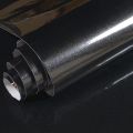 2M - Black Self-adhesive Wallpaper, Solid Color Glossy Film Wallpaper, Waterproof Washable Peel And Stick Contact Paper, Backdrop Appliances Furniture. 