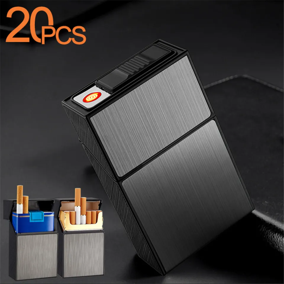 FOCUS Aluminium Alloy Automatic Cigarette Case Box Lighter Case Holder All  Model Is Here