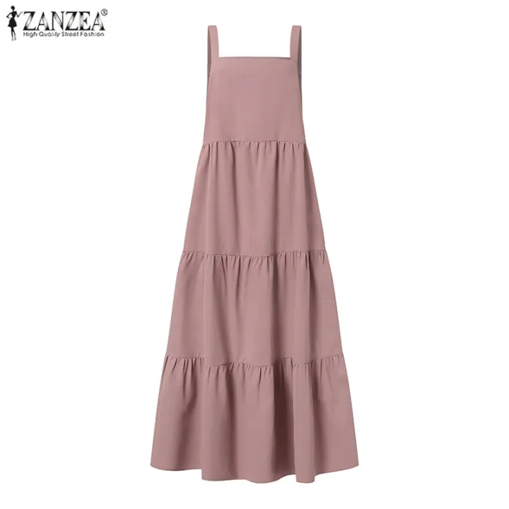 ZANZEA%20Muslimah%20Women%20Muslim%20Sleeveless%20Square%20Neck%20Pinafores%20Dress%20Tiered%20Party%20Swing%20Sundress%20-%20Image%206