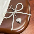 【NEW】 Delicate Beaded Key Chain Handmade Shaped Keyring Heart Keychain Ornament Pearl Decoration For Bags And Phones Huiye. 
