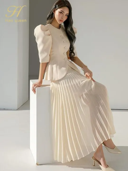 H%20Han%20Queen%20New%20Work%20Wear%202%20Pieces%20A-Line%20Pleated%20Vestidos%20Korean%20Slim%20Vintage%20Dresses%20Elegant%20Fashion%20Summer%20Casual%20Party%20Dress%20-%20Image%205