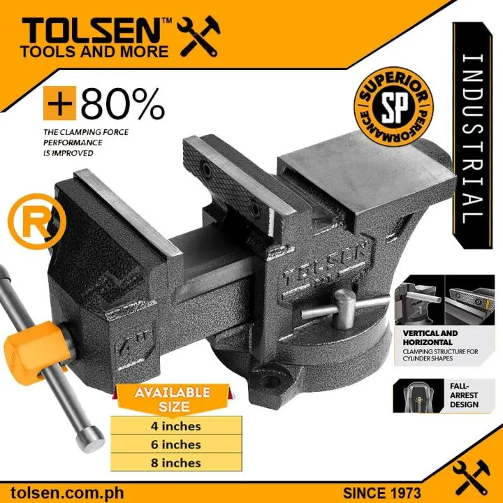 TOLSEN%2010806%206"%20Bench%20Vice%20Ultra%20Large%20Swivel%20Base%20w/%20Anvil%20Arc%20Anvil%20Design%20Bench%20Vise%20-%20Image%205