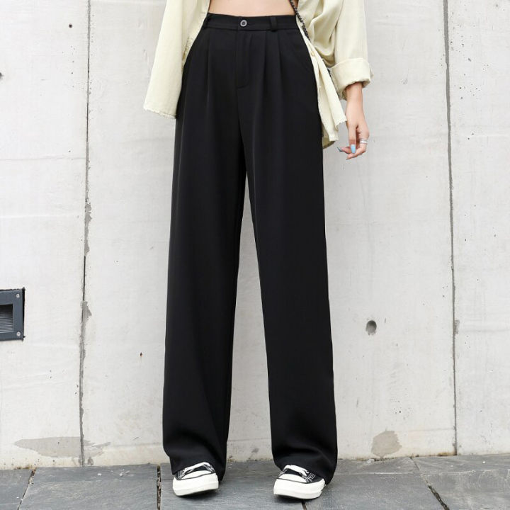 Women%20Wide%20Leg%20Pants%20Autumn%20Elastic%20Waist%20Pockets%20Button%20Fly%20Fashion%20Trousers%20Long%20Pants%20Casual%20Bottoms%20All%20Match%20B06809K%20-%20Image%202