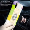For iPhone XS Max Shockproof Silicone + PC Protective Case with Dual-Ring Holder. 