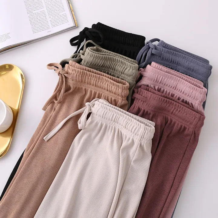 Ice%20Silk%20Wide-Leg%20Pants%20Women's%20Summer%20Mop%20Pants%202022%20New%20High%20Waist%20Slimming%20All-Matching%20Casual%20Pants%20Baggy%20Straight%20Trousers%20Women%20-%20Image%203