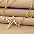 Heart Beat Pendant Necklaces for Women  Korean Women's Heart Beat Pendant Chain. 