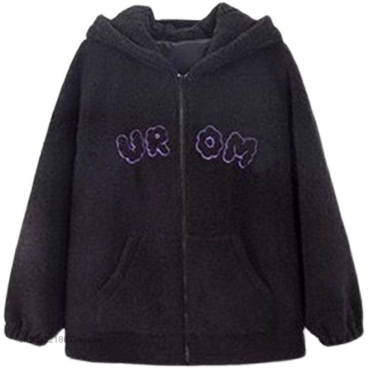 Sanrio%20Cartoon%20Kuromi%20Clothes%20Women%20Black%20Embroidery%20Hoodies%20Y2k%20Aesthetic%20Tops%20Autumn%20Thin%20Coat%20Female%20Fashion%20Loose%20Sweatshirt%20-%20Image%207