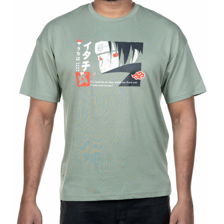 Drop Soulder T-shirt Oil Green