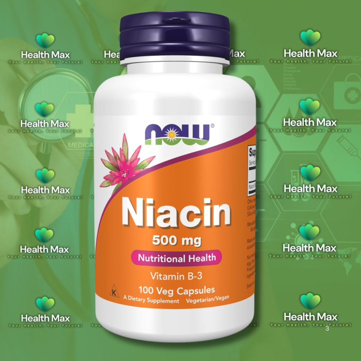 NOW Niacin-500 mg, 100 Veg Capsules