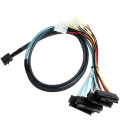 Sff-8643 To Sff-8482 Cable Internal Hd Mini Sas Sff8643 Host To 4x 29pin Sff8482 Target Adapter Cord With Ide 4pin Power 0.5m 1m. 