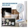 Rechargeable Folding Multi-Function Fan With Led Light.