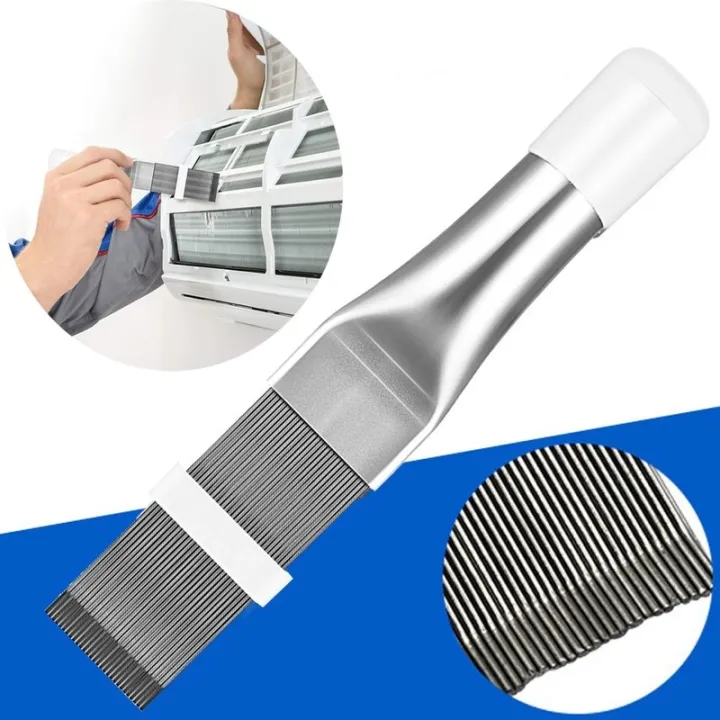 Air Conditioning Fin Cleaning Comb Stainless Steel Fin Straightener Brush Air Conditioner Cleaning Tool Cleaning Supplies 1Pcs