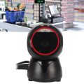 Desktop Barcode Scanner Global Shutter LED Indicator Prompt Tones Large Window Barcode Reader for QR Market Bank Store. 