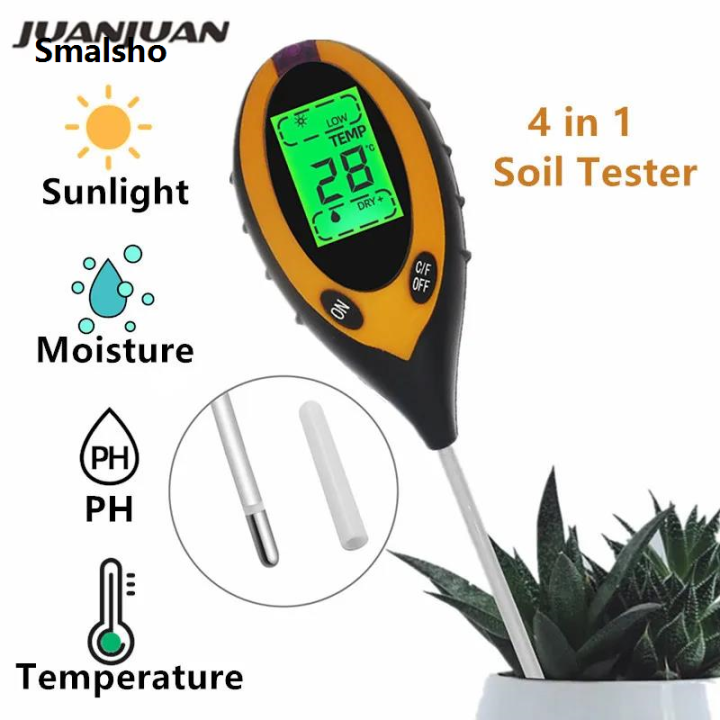 Spring Flower Meter 4 in 1 Soil Tester PH Moisture Temp Flower Meter Soil Moisture Monitor ...
