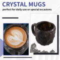 Elegant Geode Crystal Coffee Mug -Mineral Crystal Coffee Cup Quartz Stone Cup, Ideal for Hot Beverages C. 