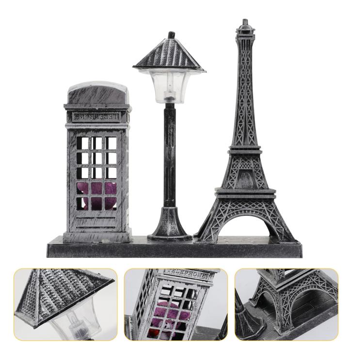 Tower Eiffel Light Lamp Night Paris Statue Desktop Street Lights Decor Desk Ornament Art Mini Lamps Table Nightlight Decorative