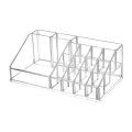 Large Perfume Bottle Organizer Durable Clear Makeup Organizer with Grids Cosmetic Storage Box for Lipstick Eyeliner Brushes.