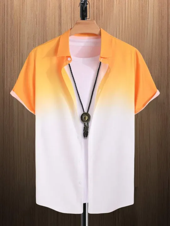 2023%20Cross-border%20Hawaiian%20Men's%20Short%20Sleeve%20Shirt%20Gradient%20Color%20Pocket%20Single%20Breasted%20Beach%20Casual%20Shirt%20-%20Image%203