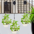 12 Pack Plant Pulley Retractable Hanger Plant Pulley Adjustable Height Wheel for Hanging Plants Indoor Black.