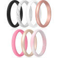 Wholesale Sport Band Finger Ring Woman Custom Thin Silicone Rubber Wedding Rings Finger Rings for Elegant Women.