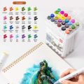 Deli E70803-24 Dual Tip Sketch Markers – 24 Colors, Brush & Chisel Tip Art Markers for Painting, Sketching, Calligraphy, Drawing & Coloring.