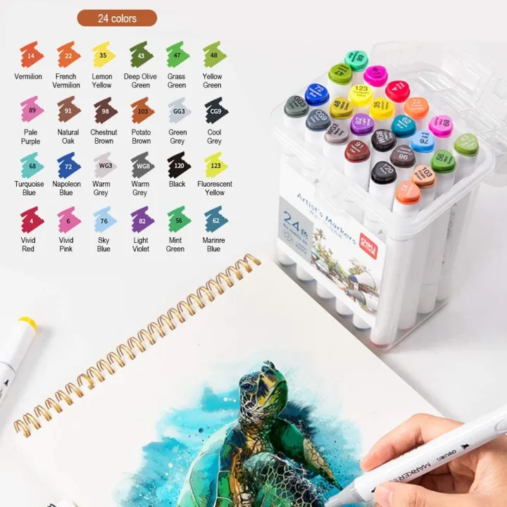 Deli%20E70803-24%20Dual%20Tip%20Sketch%20Markers%20%E2%80%93%2024%20Colors,%20Brush%20&%20Chisel%20Tip%20Art%20Markers%20for%20Painting,%20Sketching,%20Calligraphy,%20Drawing%20&%20Coloring%20-%20Image%203