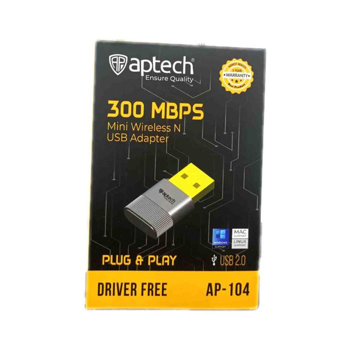 Aptech AP-WA104N 300Mbps Wireless Wifi USB Adapter