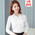 2022Autumn and Winter New White Shirt Women's Business Temperament Office Formal Suit Work Clothes Black White Shirt. 