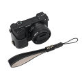 Palm Print PU Leather Camera Half Body Case For Sony A6400 A6300 A6000 Battery Opening Bottom Cover With Hand Strap. 